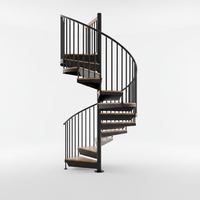 Verzinkte Stahl-Modulare DIY-Wendeltreppe Rostfrei Vorgefertigt Modern Langlebig Maßgefertigt für Innenbereich Villa Apartment Hotel