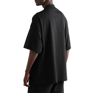 Camiseta Extra Grande de Corte Cuadrado, 100% Algodón, para Hombre, Hombros Caídos, Estilo Urbano, Logotipo Personalizado, Cuello Redondo Simulado, Camiseta Corta Lisa para Hombre - Product Image 4