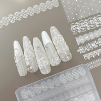 1PC Moule en silicone 3D pour nail art, motif dentelle ultra-mince transparente, modèle acrylique pour ongles, idéal pour la décoration des ongles