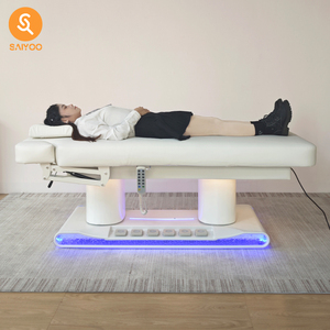 Camilla de Masaje Eléctrica Plegable de Madera de Lujo con Espuma Viscoelástica Calefactable para Spa, Salón, Uso en Exteriores y Sótano - Product Image 1