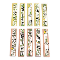Mignon Panda en métal signet Style chinois creux Design règle créative en laiton papeterie nouveauté Kawaii enfants étudiant cadeaux
