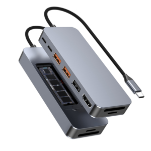Adaptateur multifonction en aluminium 9 en 1 HDTV <span class=keywords><strong>USB</strong></span>-C SD TF <span class=keywords><strong>M2</strong></span> SSD <span class=keywords><strong>NVMe</strong></span> Docking Station <span class=keywords><strong>Usb</strong></span> Hub - Product Image 1