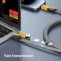 Kabel Data USB Type-C ke Type-C Universal 4-in-1 Super Fast Charging PD 27W 6A dengan Selubung Nilon untuk Ponsel