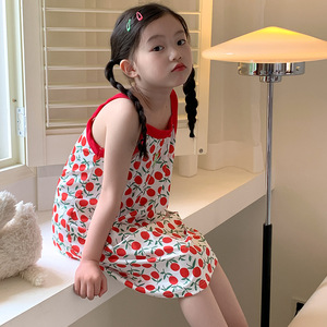 <span class=keywords><strong>Vestito</strong></span> Estivo per Bambine Stile Coreano, Gonna con Bretelle Stampata in Poliestere alla Moda per Neonate e Bambine - Product Image 4