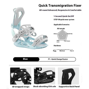 Fixations de <span class=keywords><strong>snowboard</strong></span> Freestyle Factory Step-in - Fixations de <span class=keywords><strong>snowboard</strong></span> tout-terrain réglables en alliage d'aluminium, tailles S, M, L, personnalisables - Product Image 5