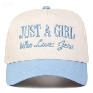 Christian Jesus Quote Embroidered Trucker HatCasual Two Tone Beige &amp; <strong>Purple</strong> Adjustable Dad <strong>Hat</strong> for Women Faith Gifts - Product Image 1