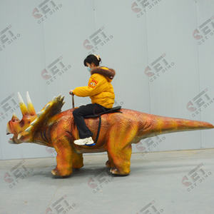 Équipement de parc d'attractions animatronique : Modè<span class=keywords><strong>le</strong></span> de dinosaure électrique marcheur Triceratops pour centre commercial - Product Image 4