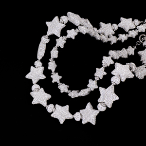 Corrente de Cinto de Bolso com Strass, Estilo Hip Hop, Dupla Camada, com Design de Estrela Cravejada de Diamantes, para Jeans, Feminina e Masculina, Colar - Product Image 3