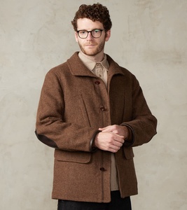 Veste de chasse française OEM <span class=keywords><strong>Nutmeg</strong></span> Sonsie en tweed Melton Twill Saharan, veste en fausse laine marron pour hommes - Product Image 6