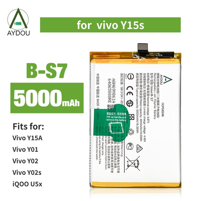 AYDOU Custom Logo Li-polymer Black Battery for vivo B-S7 Y15S X90/X90S B-X5-Factory Wholesale Smartphone Replacement in Stock
