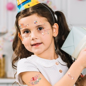 <span class=keywords><strong>Pegatinas</strong></span> Faciales Brillantes para Fiestas <span class=keywords><strong>de</strong></span> Cumpleaños, Lindas y Divertidas, para Celebraciones con Pasteles, Removibles, Desechables, Tatuajes <span class=keywords><strong>de</strong></span> Maquillaje, Seguras para Niños - Product Image 1