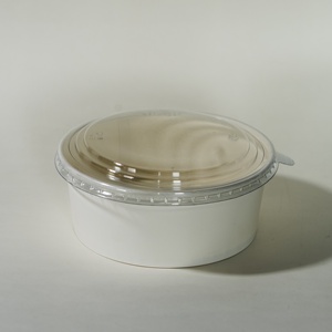 Dùng một lần 32oz giấy bát có nắp đậy biểu tượng tùy chỉnh bán sỉ <span class=keywords><strong>container</strong></span> thực phẩm trắng kraft giấy bát - Product Image 4