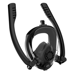 180 derajat masker selam scuba Anti kabut wajah penuh dengan Snorkel ganda terbuat dari karet tahan lama - Product Image 2