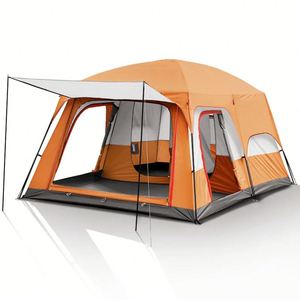 Carpa de Camping Impermeable para 4 Estaciones, Grande, Familiar, con Dos Puertas y Dos Dormitorios, Diseño Plegable, Ligera, 0.68 kg - Product Image 1