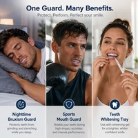 Protège-dents thermoplastique anti-ronflement pour usage nocturne, attelle dentaire pour le ronflement, le grincement des dents et la protection contre le bruxisme
