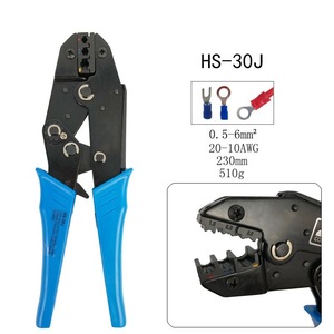 HS30Jラチェットプレスプライヤー圧着工具圧着プライヤーカーボンレッドブルースチールスタイル表面プラスチック