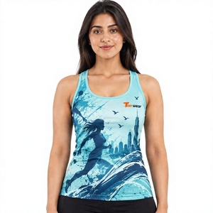 <b>Womens</b> Custom Sublimated Tank Top <b>Sleeveless</b> Sports <b>Shirt</b> Athletic Gym Fitness Running Training Apparel Breathable Performance - Product Image 1
