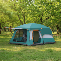 Tente de camping familiale de luxe personnalisée, automatique, quatre saisons, double couche, 5+ personnes, imperméable, pliable, 2 chambres, 1 salon
