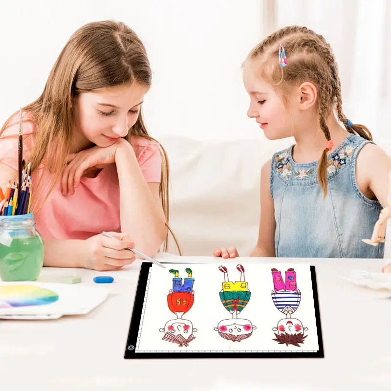 Tablet Grafis Digital, Papan Gambar Portabel LED Seniman Seni Tipis Stensil, Papan Gambar, Tracing Menulis, Kotak Cahaya untuk Anak-anak