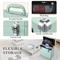 Étui de rangement pour disques vinyles en cuir personnalisé, capacité de plus de 30 disques simples de 12 pouces, étanche, pour CD, LP, enregistrements, collections, organiseur