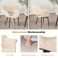 Chaises de salle à manger modernes en velours capitonnées, inclinables, imperméables, avec accoudoirs et dossier rembourrés, écologiques et durables, pour la maison