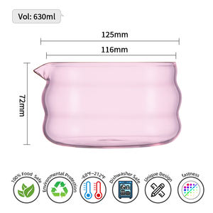 Ciotola di vetro testurizzato Matcha <span class=keywords><strong>con</strong></span> <span class=keywords><strong>beccuccio</strong></span>-fatto a mano stile giapponese cerimonia del tè verde Chawan grande tazza di vetro - Product Image 4