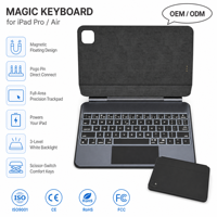 Couverture de clavier en alliage d'aluminium pour iPad Air M2/M3/M4 11 pouces, support de tablette, clavier magique avec pavé tactile MK002