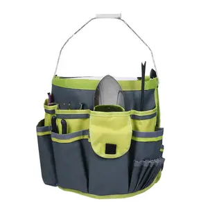 Factory wholesale multi-pocket color patchwork garden operation tools bucket pack new garden trimmer tool storage bag