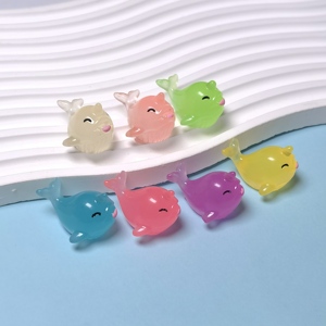 Miniatures lumineuses en résine transparente 3D Kawaii Narval pour accessoires d'artisanat, bricolage et embellissement de scrapbooking - Product Image 2
