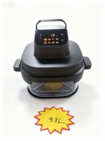 Friteuse à air numérique électrique 6L en verre transparent avec écran LCD, options de taille double, sans huile, multifonctionnelle pour cuisine, extérieur et hôtel