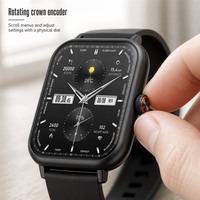 Montre connectée pour homme, écran rectangulaire AMOLED de 1,93 pouce, 368 x 448, couronne rotative, appel BT