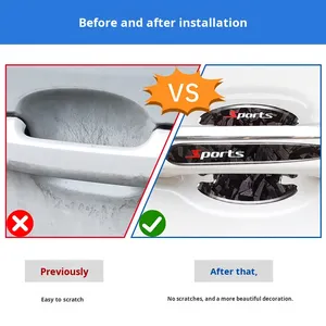 Nouvelle bande de protection anti-collision en fibre de carbone forgée avec motif époxy pour le bol de la porte <span class=keywords><strong>et</strong></span> la poignée de la voiture, avec <span class=keywords><strong>logo</strong></span> sportif - Product Image 3
