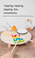 COMMIKI OEM Soporte de Percusión de Diseño Personalizado, Instrumento Musical de Madera Multifuncional, Tambor de Percusión Manual para Bebés