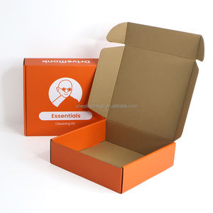 Caja de Regalo de Cartón Corrugado Naranja Personalizada para Sérum para el Cuidado de la Piel, Caja de Embalaje de Papel Reciclable y Duradera - Product Image 1