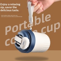 Tasses de voyage isothermes portables en acier inoxydable 304 à double paroi de 480 ml pour le bureau et l'extérieur, avec sangle