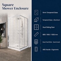 Porte coulissante double moderne en alliage d'aluminium, étanche, avec verre trempé transparent, pour salle de bain, cabine de douche