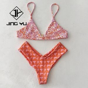 Ensemble de maillots de bain de luxe hawaïens de haute qualité, à bretelles, en polyester recyclé personnalisé, imprimé - Product Image 5