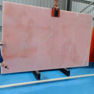 Dalle murale en marbre onyx rose rétroéclairé de luxe pour villa - Product Image 3