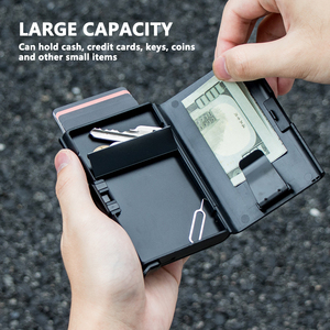 Casekey OEM ODM Wholesale Fashionable Anti-theft Slim Large Storage Pop up RFID Function Credit <b>Card</b> <b>Holder</b> <b>Wallet</b> - Product Image 3