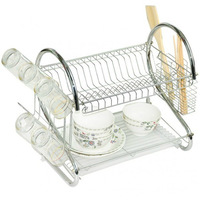 Étagère de rangement en acier inoxydable pour bols, type S, égouttoir à vaisselle en métal, étagère de cuisine