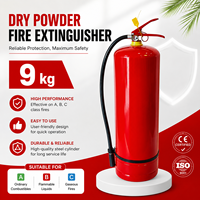 Extincteur à poudre sèche ABC cylindrique large et épais de 9 kg avec long tuyau de pulvérisation, grande capacité de lutte contre les incendies