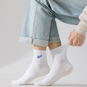 Người Đàn Ông Của Giữa Bê Vớ Thể Thao Cho Mùa Xuân Mùa Hè Mới Trắng Cotton Ins Xu Hướng Thêu Phim Hoạt Hình Ngắn Giữa Bắp chân Vớ - Product Image 2