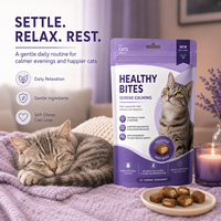 Formule complète de relaxation pour chats : Complément alimentaire à mâcher souple à base de L-Théanine et de Magnésium pour un calme quotidien et un soutien émotionnel