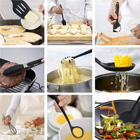 De Qualité alimentaire Non-Toxique Silicone Résistant À La Chaleur Noir Gris 16 PCS Accueil Cuisine Gadgets Outils Accessoires Ustensiles Ensemble