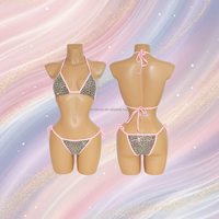 Ensemble de bikini sexy à imprimé léopard B250 pour la danse exotique sur barre, deux pièces, triangle, halter, dentelle, maillot de bain