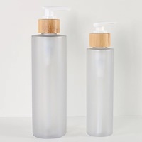 100ml 120ml 150ml 200ml 250ml 300ml Botol Semprot Pompa Plastik PET dengan Pompa Bambu untuk Losion Wajah Pembersih Wajah