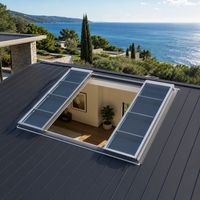 Grande fenêtre coulissante à battant pour salles de bain ensoleillées, avec capteur motorisé, cadre en aluminium, insonorisation efficace, design électrique populaire