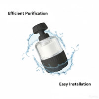 Filtre à eau pour robinet de cuisine et salle de bain - Adoucit l'eau dure et élimine le chlore pour une meilleure qualité de l'eau Noir
