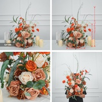 Centre de table floral artificiel pour mariage, arrangement floral orange brûlé pour allée, décoration pour banquet, cérémonie et séance photo