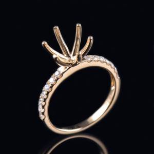 Wholesale 10k 14k 18k <strong>Solid</strong> Gold Sterling <strong>Silver</strong> With Lab Diamond Moissanite Ring Setting Semi Mount Rings Mounted Jewelry - Product Image 1